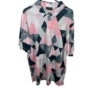 Yatta Golf Polo Shirt Mens XXL Performance Colorful Geometric Short Sleeves